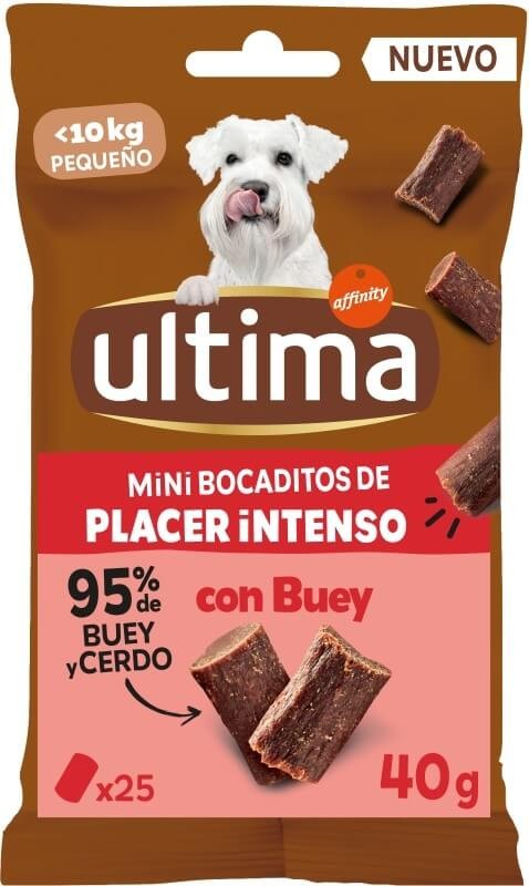 Ultima Mini Bocaditos de Placer Intenso con Buey 25 Unidades 40G
