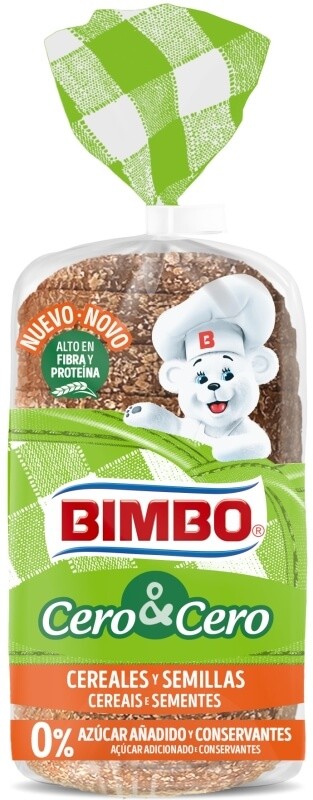 Bimbo Cero & Cero Cereales y Semillas 0% Azúcar Añadido 360G
