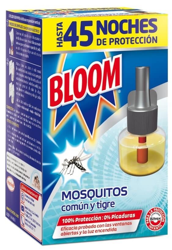 Bloom Recambio Eléctrico Mosquitos Común y Tigre Pack de 4 – Protección Continua Contra Mosquitos Toda la Temporada