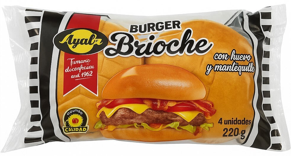 Ayala Burger Brioche con Huevo y Mantequilla 4U 220G