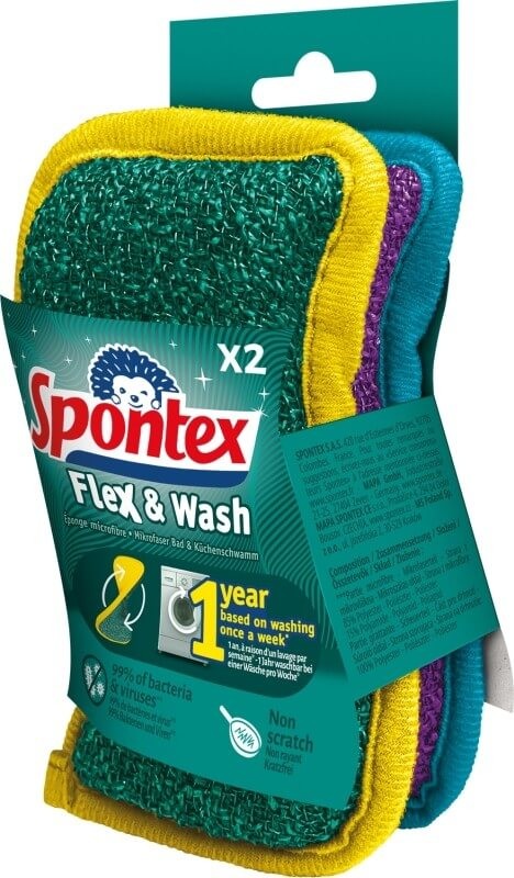 Spontex Flex & Wash Estropajos de Microfibra Pack 2 Unidades