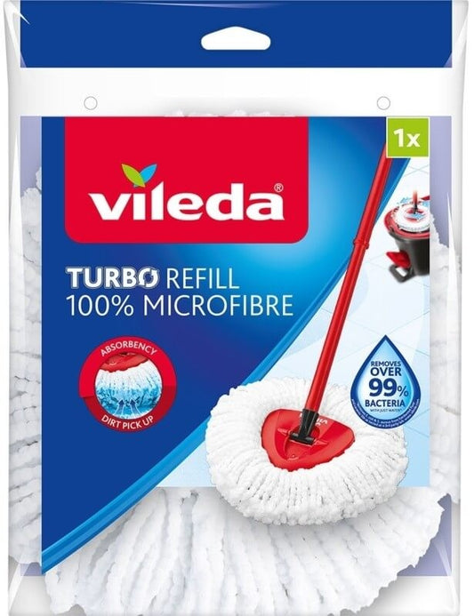 Vileda Turbo Refill Recambio Fregona Microfibra – Limpieza Profesional con Máxima Absorción y Eficiencia