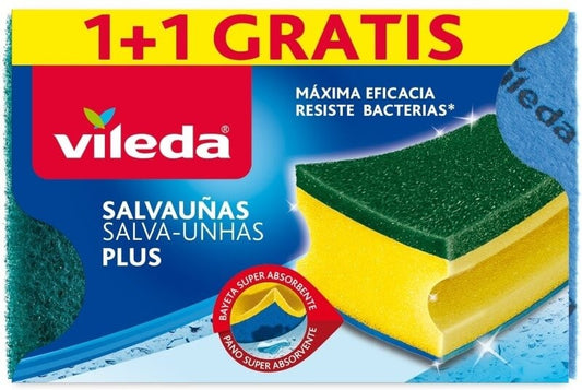 Vileda Salvauñas Plus Estropajos Pack 1+1 Gratis