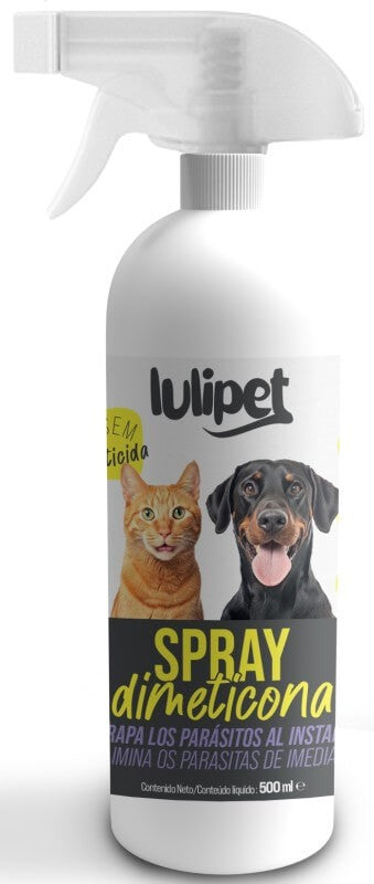 Lulipet Spray Antiparasitario para Mascotas con Dimeticona 500 ml – Protección Sin Insecticidas para Perros y Gatos