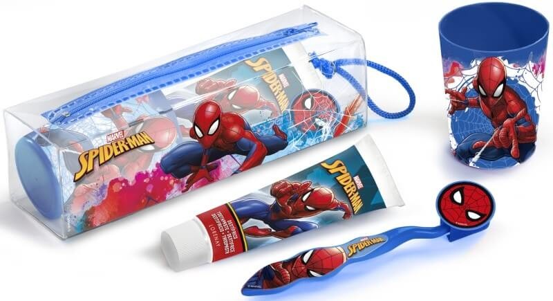 Marvel Spiderman Kit de Higiene Dental Infantil con Neceser