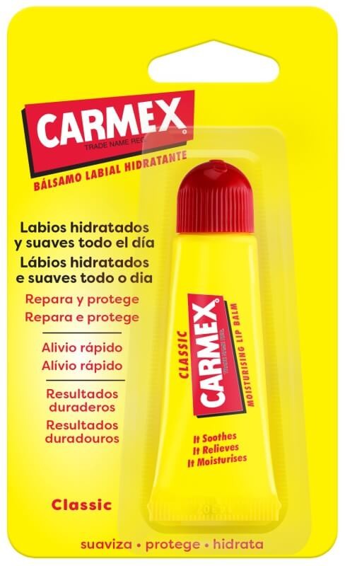 Carmex Bálsamo Labial Hidratante Classic Tubo 10 g – Protección y Alivio Instantáneo