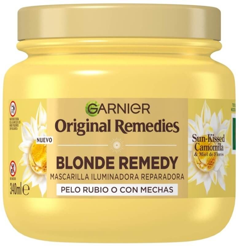 Garnier Mascarilla Iluminadora Reparadora Blonde Remedy 300 ml – Luminosidad y Cuidado Profundo para Pelo Rubio o con Mechas