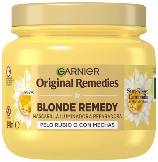 Garnier Mascarilla Iluminadora Reparadora Blonde Remedy 300 ml – Luminosidad y Cuidado Profundo para Pelo Rubio o con Mechas