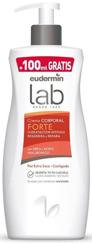 Eudermin Lab Crema Corporal Forte Hidratación Intensa Regenera y Repara 500Ml