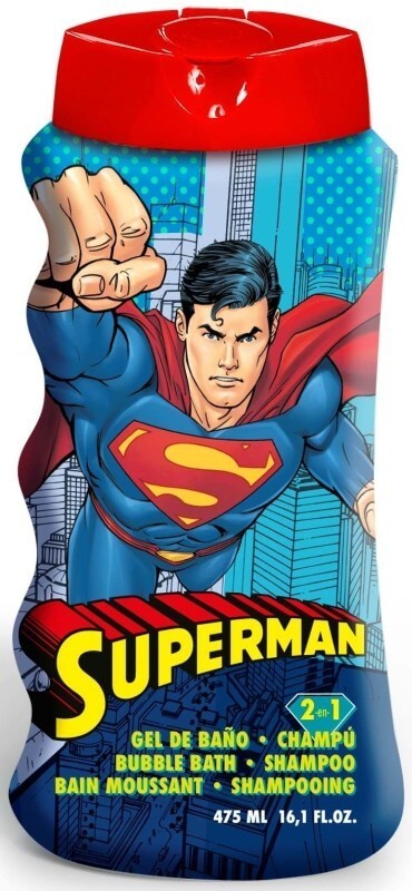 Superman 2 in 1 Gel de Baño y Champú 475 Ml