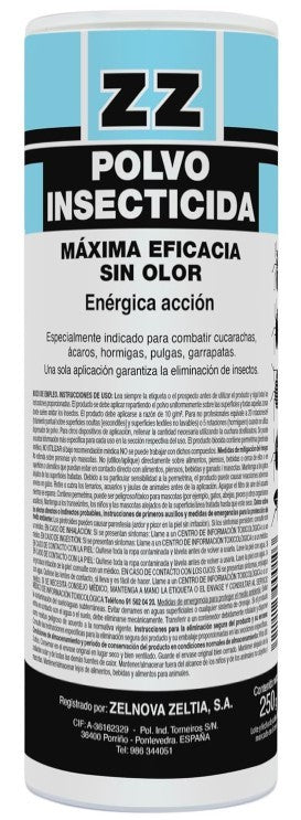 ZZ Polvo Insecticida Sin Olor 250 g – Máxima Eficacia para Eliminar Insectos en el Hogar