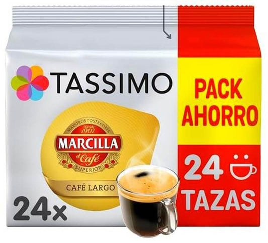 Tassimo Marcilla Café Largo 24 Cápsulas – Disfruta el Sabor Intenso de un Café Largo con Cada Taza