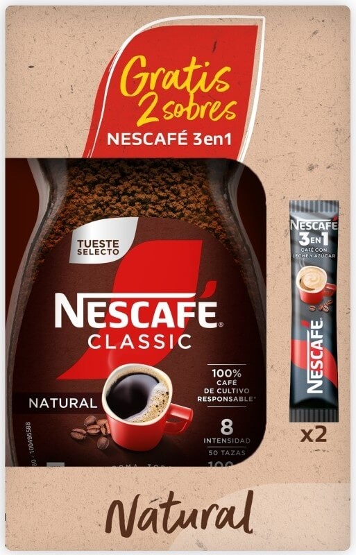 Nescafé Classic Natural Solub 100 G + 2 SB