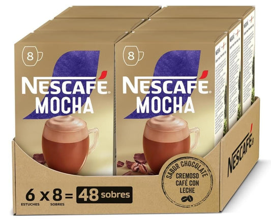 Nescafé Mocha Café Soluble Pack de 6 Total 48 Sobres