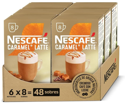 Nescafé Caramel Latte Café Soluble Pack de 6 Total 48 Sobres