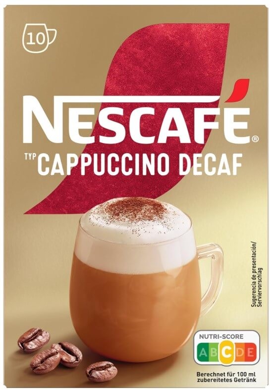 Nescafé Cappuccino Decaf Café Soluble Pack de 6 Total 60 Sobres