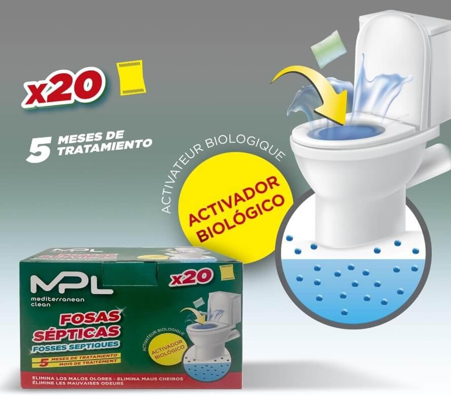 MPL Hogar Activador Biológico Fosas Sépticas 400 g 20U