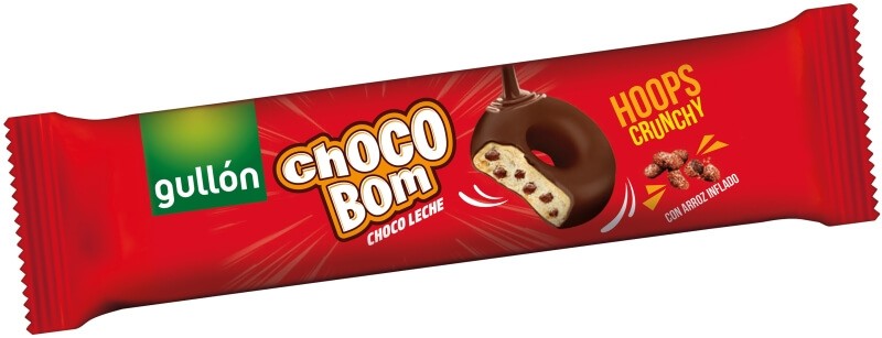 Gullón Choco Bom LEche Hoops Crunchy con Arroz Inflado 128 G