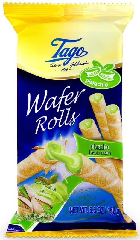 Tago Wafer Rolls Pistacho 150G