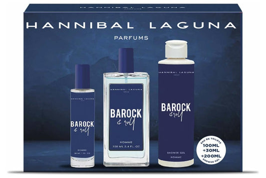Hannibal Laguna Barock & Roll Homme Set - Eau de Toilette 100ml + 30ml + Shower Gel 200ml