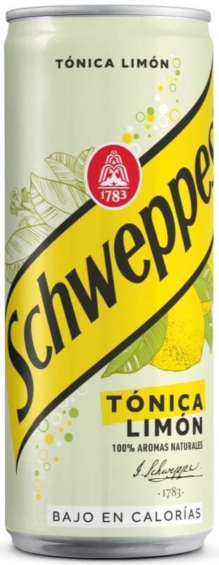 Schweppes Tónica Limón Pack 24 x 330 Ml - Bajo en Calorías