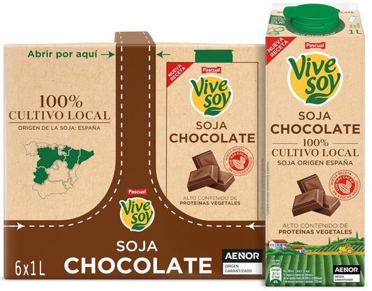 Vivesoy Bebida Vegetal Soja y Chocolate 6 x 1L