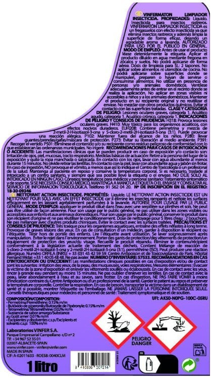 Matón Insecticida Fregasuelos 1L - Limpia y Elimina los Insectos Rastreros