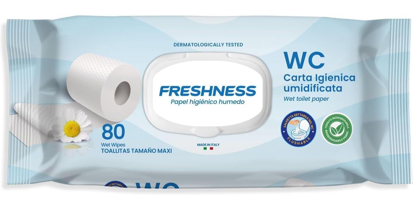 Freshness Papel Higiénico Húmedo con Tapa 80 Uds