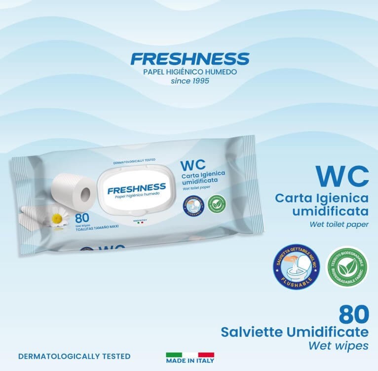 Freshness Papel Higiénico Húmedo con Tapa 80 Uds