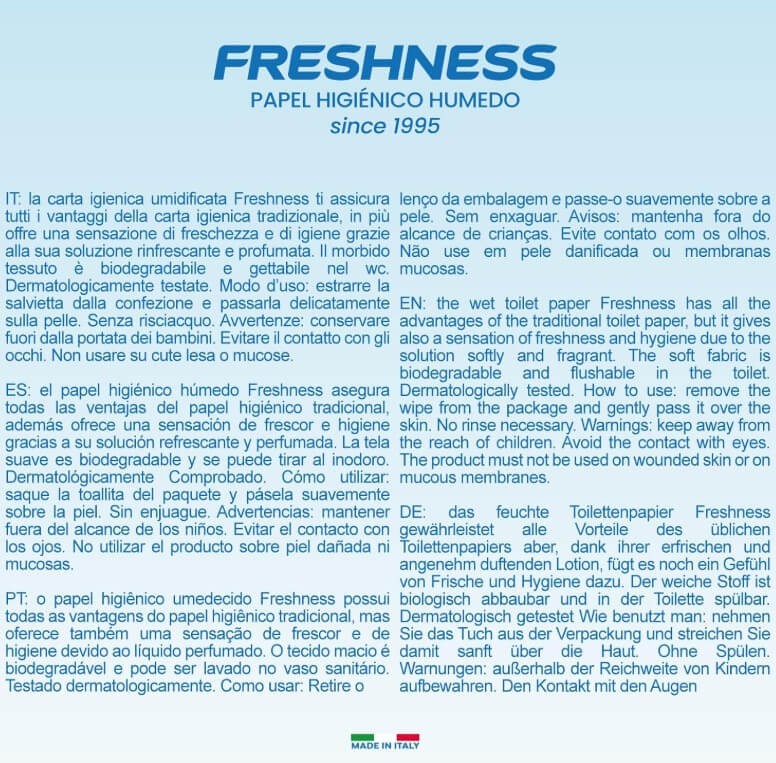 Freshness Papel Higiénico Húmedo con Tapa 80 Uds