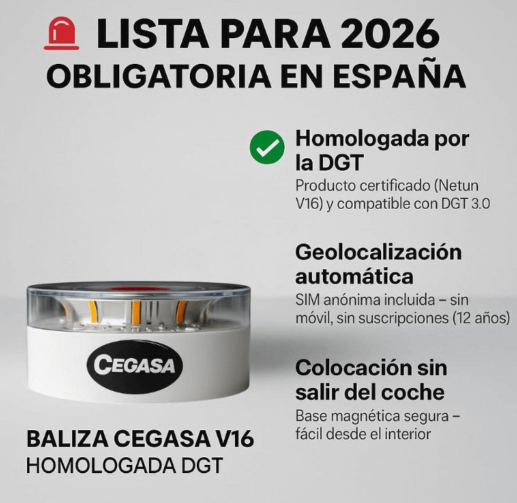 Cegasa Luz de Emergencia V16 con Geolocalización