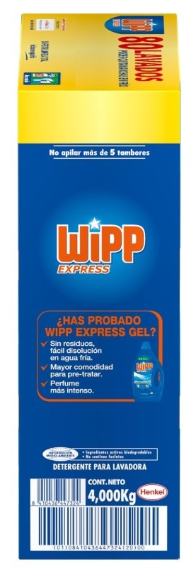 Wipp Express Detergente en Polvo 80 Lavados