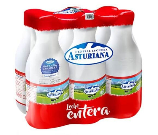 Central Lechera Asturiana Leche Entera 6 x 1,5L - Nutrición Natural en Formato Familiar