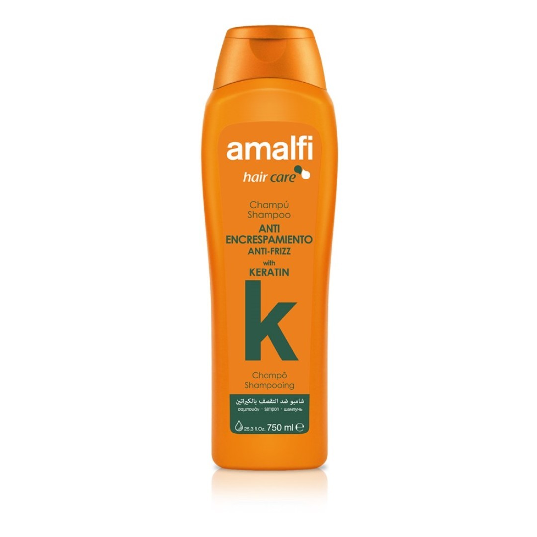 Amalfi Champú Anti-Encrespamiento con Keratina 750 ml – Cabello Suave y Controlado