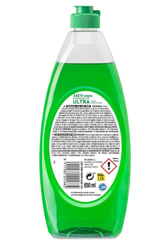 Asevi Ultra Green Lavavajillas 650 ml