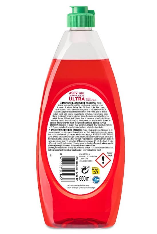 Asevi Ultra Red Lavavajillas 650 ml