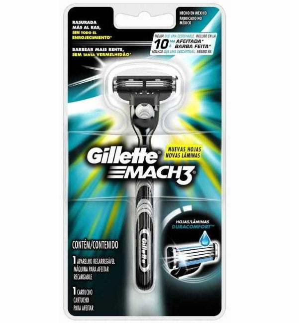 Gillette Mach3 Máquina de Afeitar Recargable con 1 Cartucho