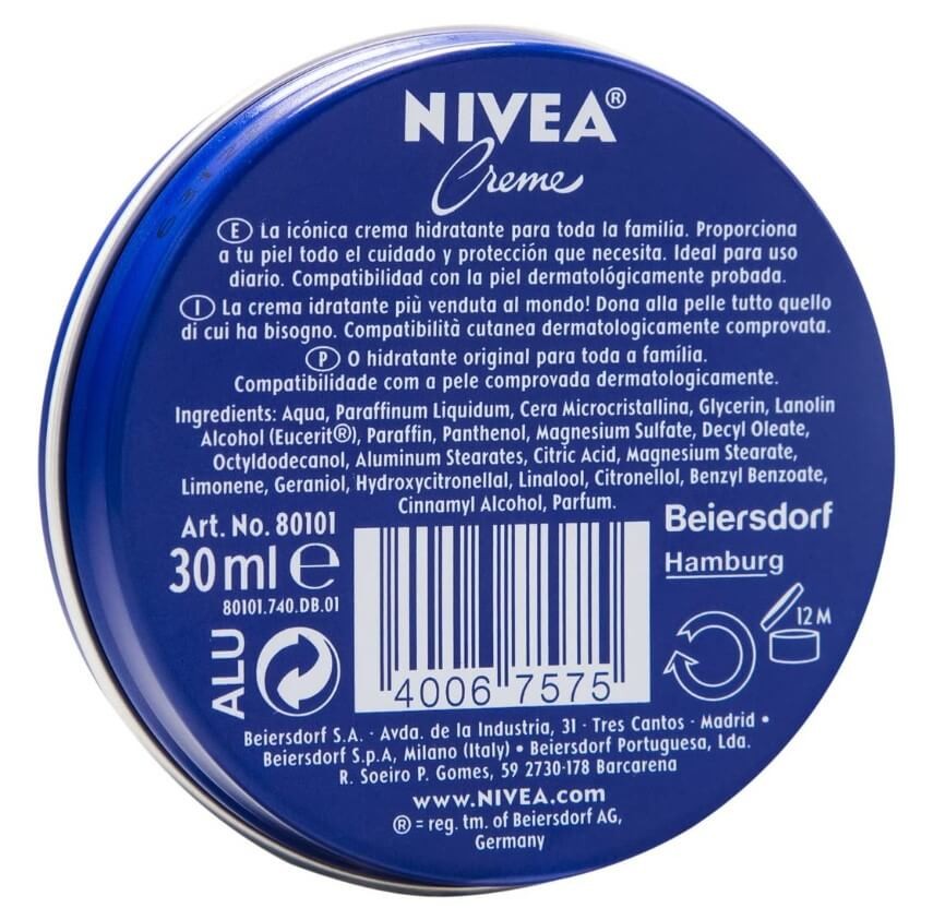 Nivea Crema Lata Azul 30 ml