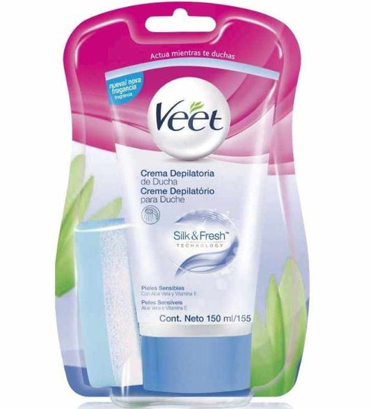 Veet Crema Depilatoria De Ducha Para Piernas Piel Sensible 150 ml
