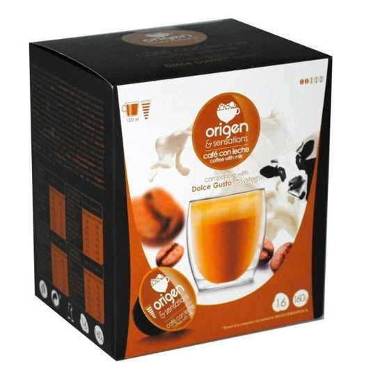 Origen & Sensations Cápsulas de Café con Leche 16U - Comodidad y Sabor en Cada Taza