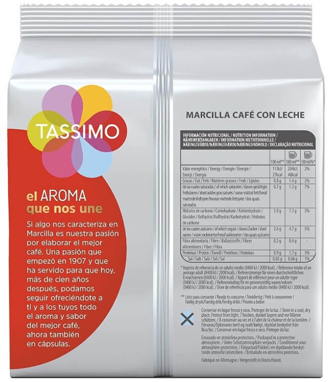 Tassimo Marcilla Café con Leche Pack 80 Cápsulas
