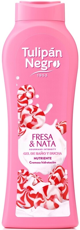 Tulipán Negro Gel de Baño Fresa y Nata 650 ml