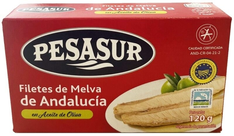Pesasur Filete De Melva De Andalucia En Aceite De Oliva Peso Neto 120 gr Peso Escurrido 80 gr