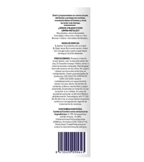 Stark Limpiametales Crema Tubo 50G – Brillo Impecable para tus Metales