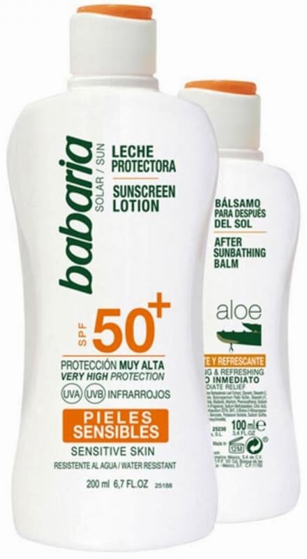 Babaria Leche Solar Protectora Piel Sensible F50 200 Ml + Aftersun