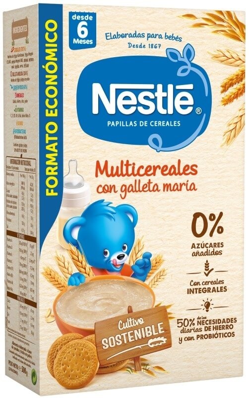 Nestlé Papillas Multicereales con Galleta María 500 gr