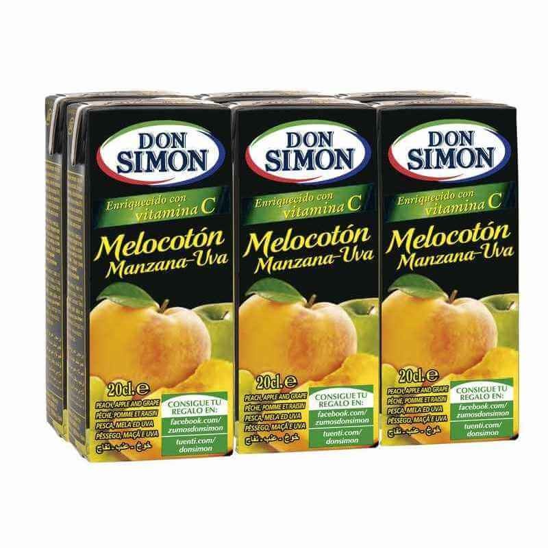 Don Simón Zumo De Melocotón Y Uva Brik Pack de 30 X 200 ml