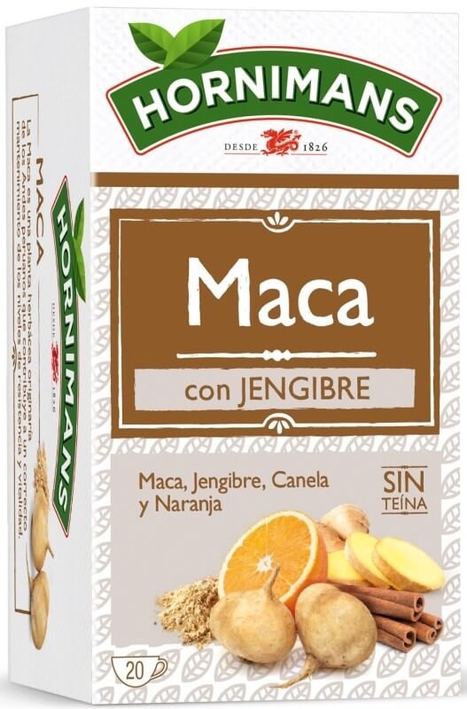 Hornimans Infusión de Maca con Jengibre 20 Sobres – Energía y Sabor Natural