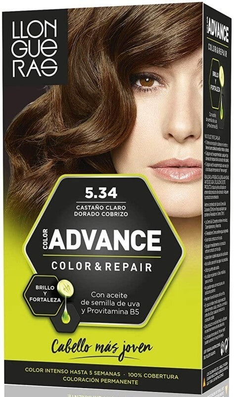 Llongueras Advance Color & Repair 5.34 Castaño Claro Dorado Cobrizo