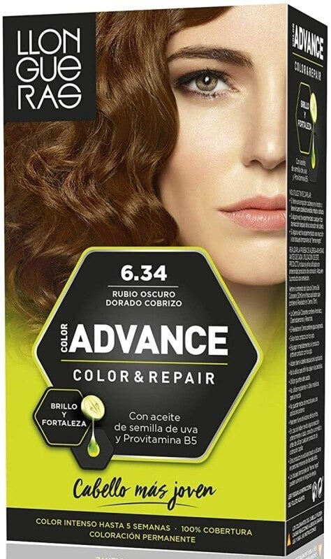 Llongueras Advance Color & Repair 6.34 Rubio Oscuro Dorado Cobrizo